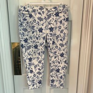J. Jill Blue and White Floral Capris